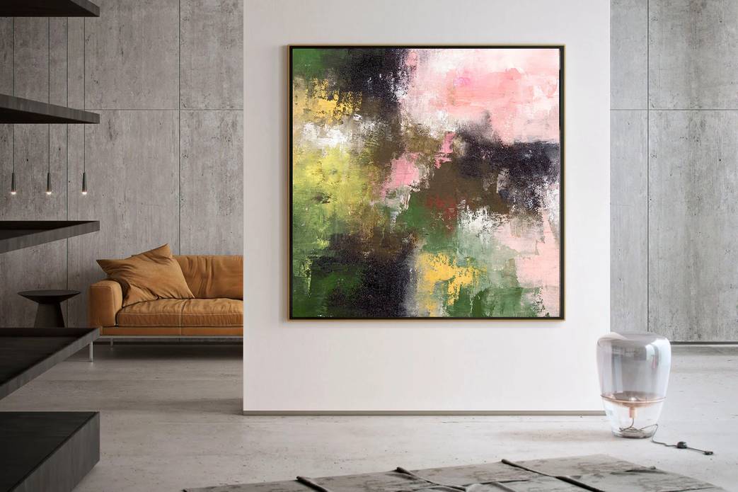 Painting Hand-painted Modern Bedroom Canvas Abstract Canvas Artwork E7OK2